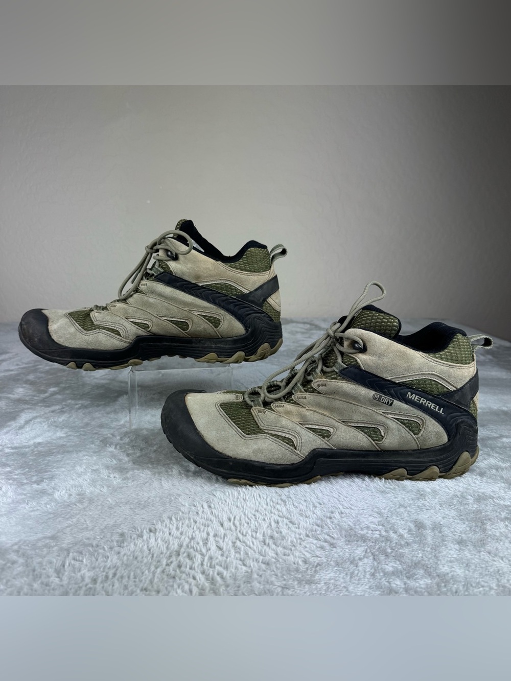 Merrell Chameleon 7 Limit Mens Dusty Olive Mid Hiking Boots Waterproof